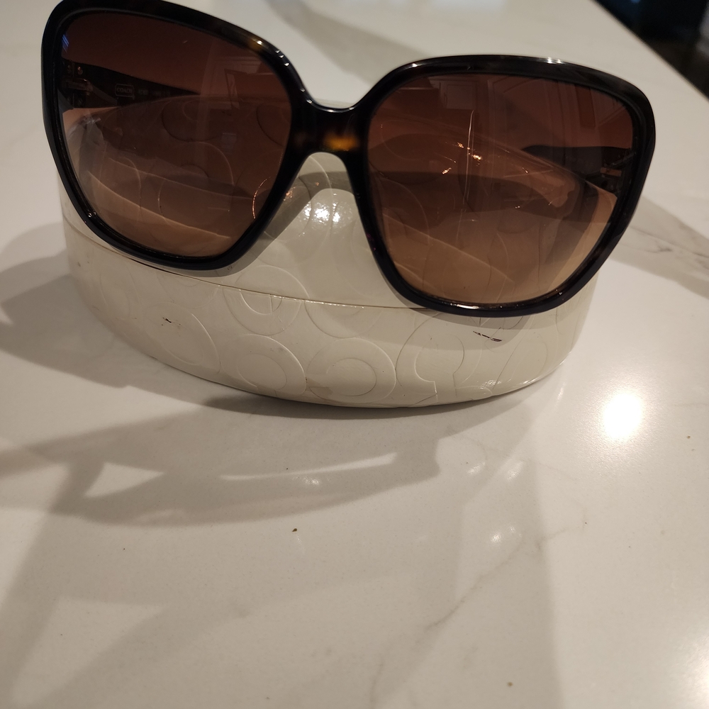 Coach Black and Brown Oversized Sunglasses